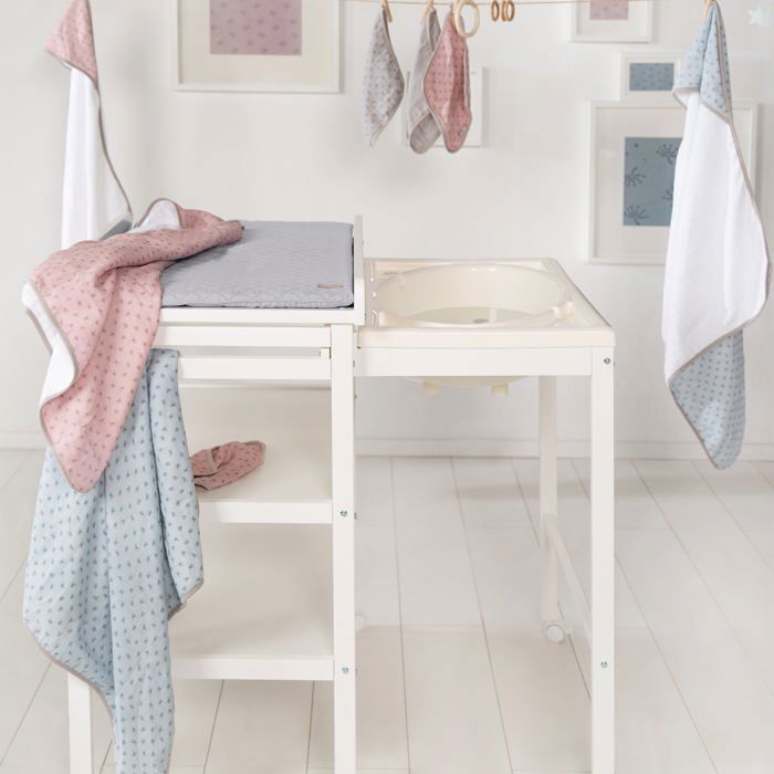 Table à langer extensible avec baignoire - ROBA - BABY POOL - Matelas à langer 'Roba Style' gris inclus - Blanc