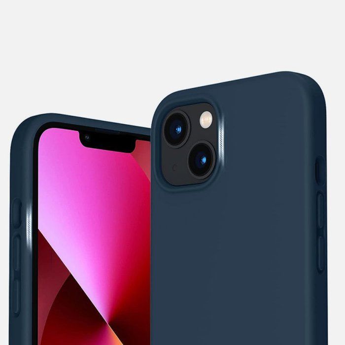 Capa EVETANE à prova de choque compatível com iPhone 13, azul marinho + 2 protetores de tela