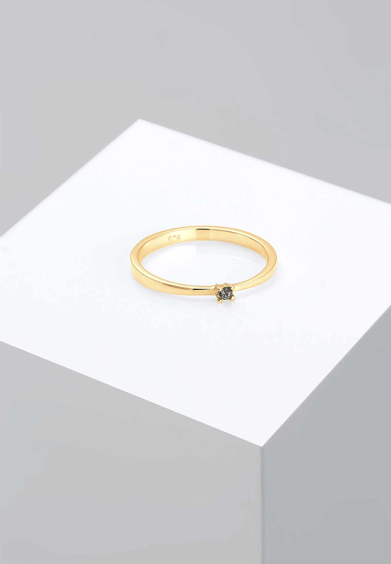 Elli Solitaire Classique Cristal 925 Argent