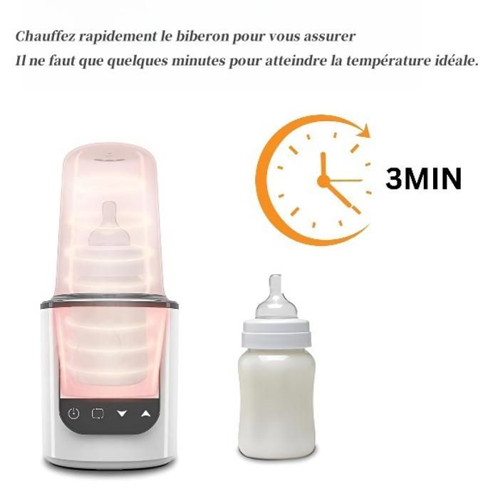 Chauffe-biberon et stérilisateur multifonction - 200W - Inclus goupillon et verre doseur – Idéal pour biberons et repas bébé