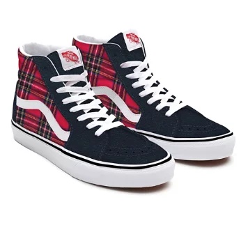 Red Plaid Sk8-Hi Personalizzate