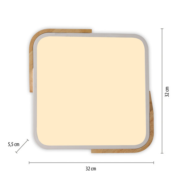 Φωτιστικό οροφής LED BILA, 32 x 32 cm, λευκό