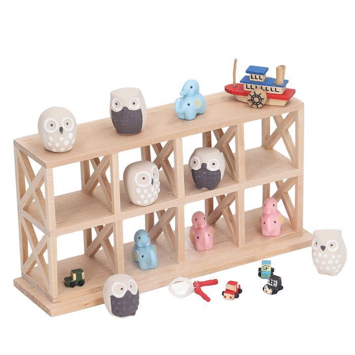 Estante para casa de bonecas em escala 1:12, feita de madeira e resina, com 8 prateleiras, de belo acabamento. Ideal para guardar objetos em casa de bonecas.