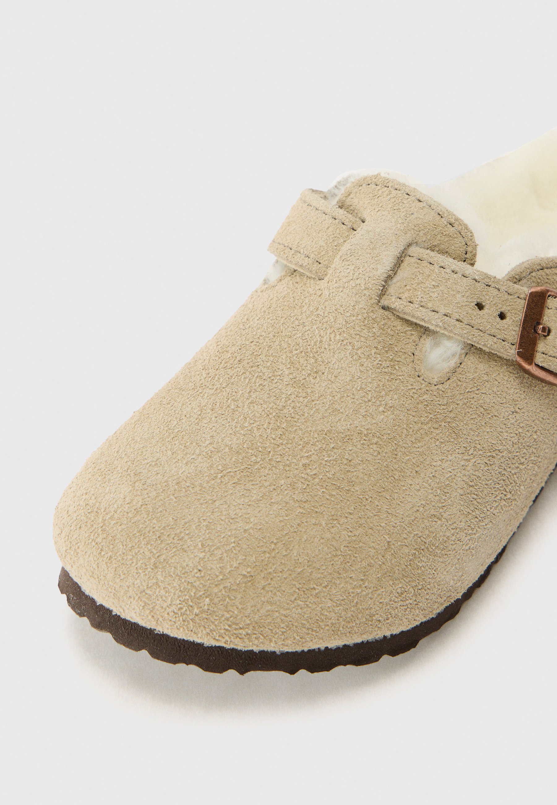 Birkenstock BOSTON LEVE SHEARLING unisexe - Mules - taupe