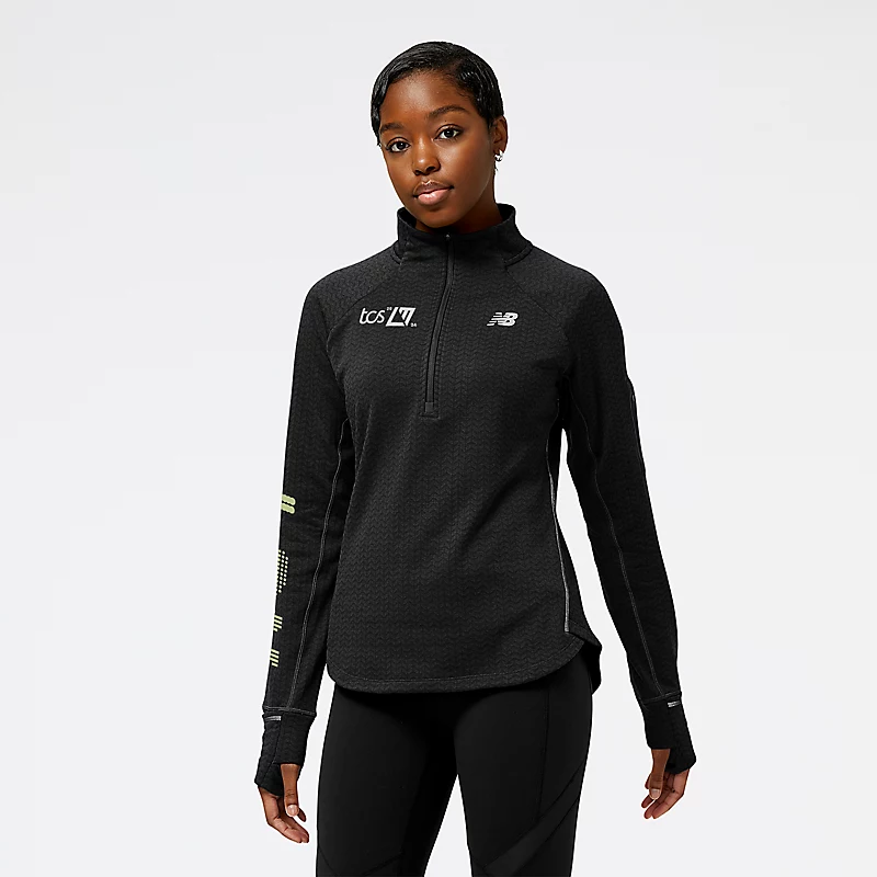 London Edition NB Heat Grid Half Zip Jacke für Damen – SCHWARZ