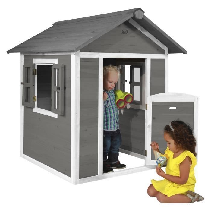 Maison de jeux en bois AXI Beach Lodge en gris pour enfants
