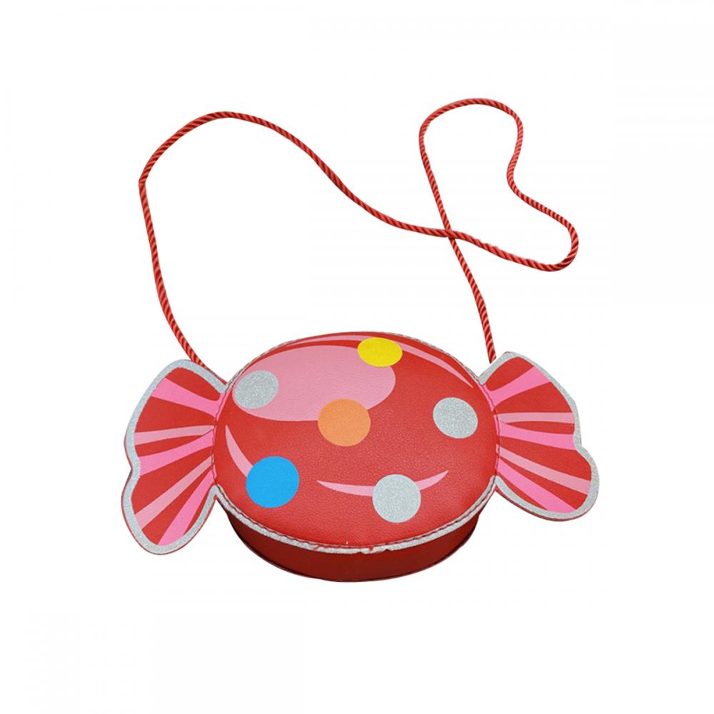 Sac bandoulière tendance en forme de bonbon pour petites filles, sac à bandoulière en cuir PU pour les voyages et les fêtes