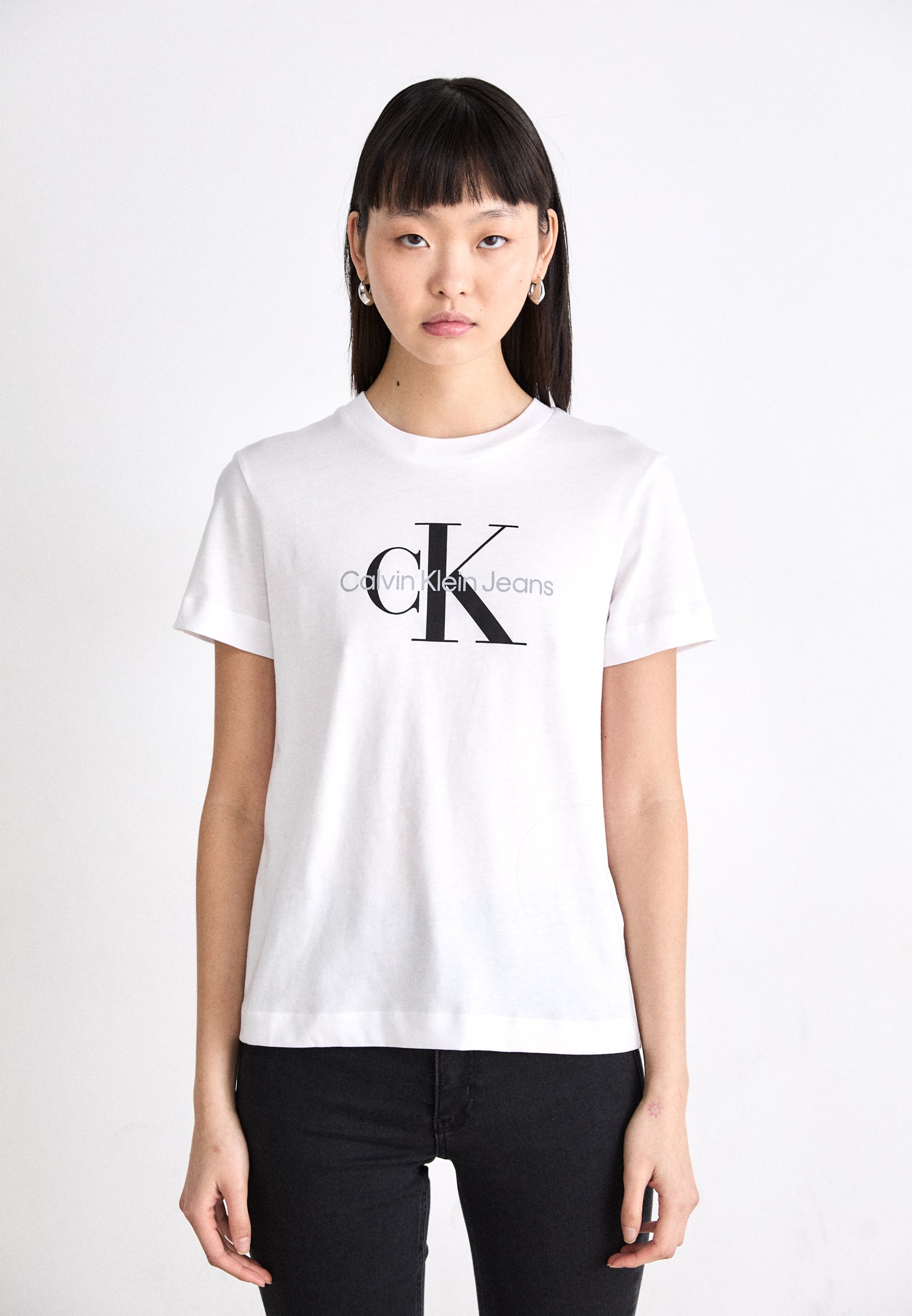 T-shirt imprimé Calvin Klein Jeans CORE MONOGRAM REGULAR - blanc éclatant