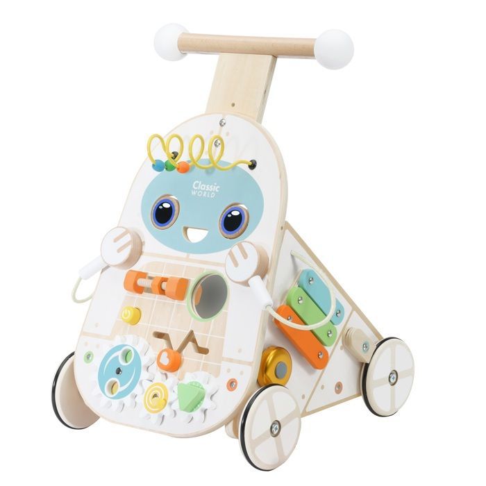 Multi-activity trolley - Classic World - Robot - Wood - Adjustable - 12 months and over