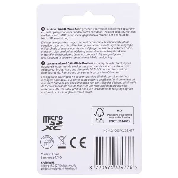 Kruidvat 64GB Micro SD karte<br>