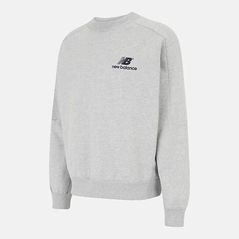 Męska bluza z okrągłym dekoltem z frotte French Terry Archive - ATHLETIC GREY