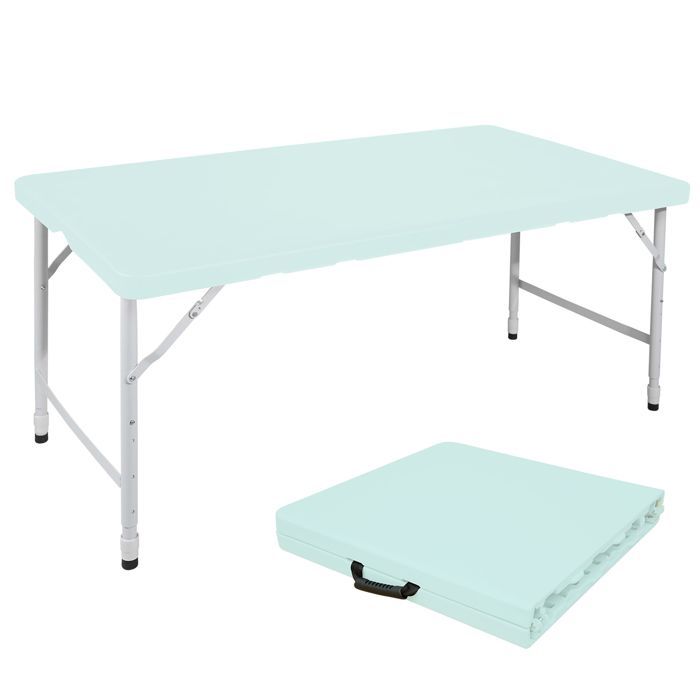 Tavolo pieghevole - Portatile - 125 cm - Altezza regolabile - 135 kg - Blu