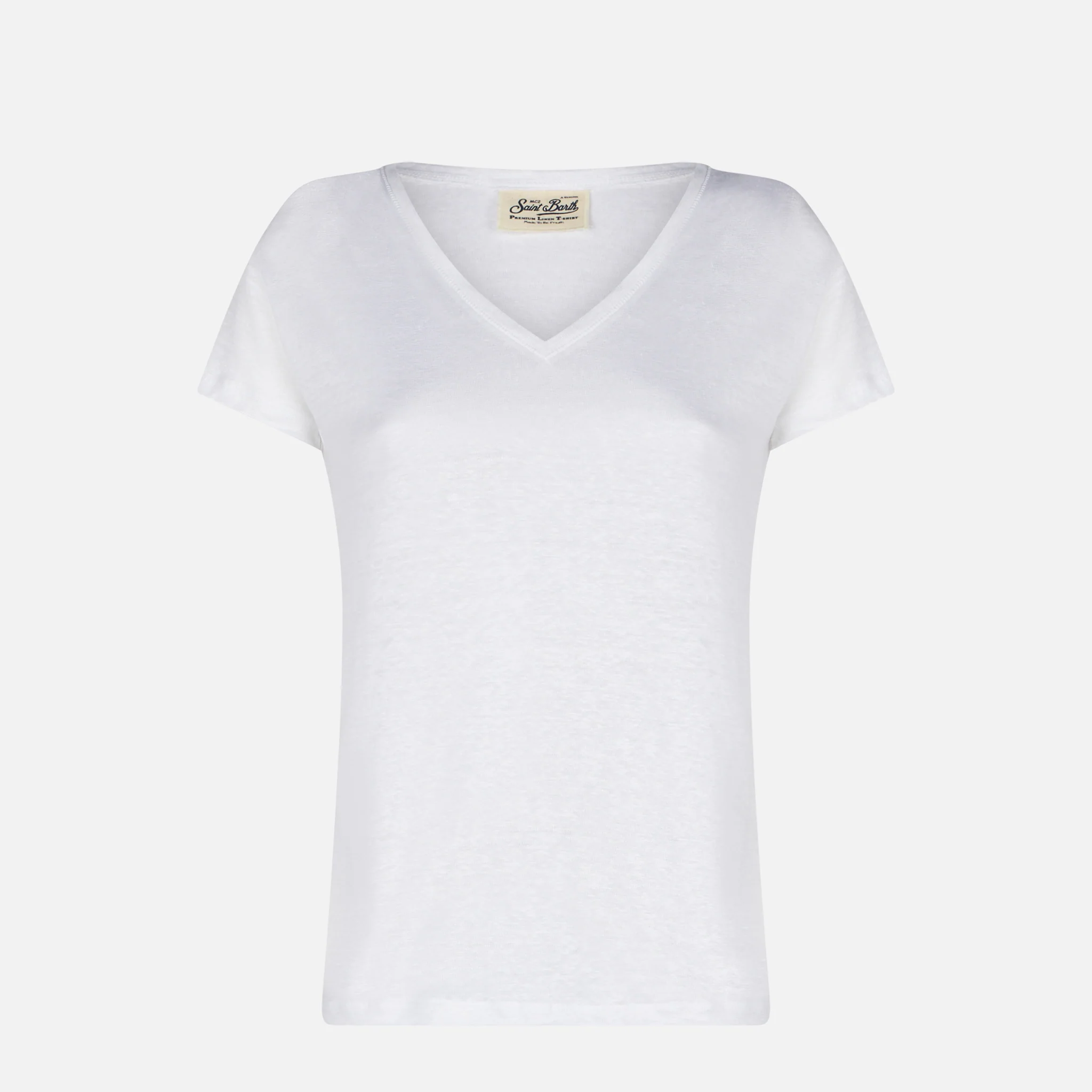 Dames wit linnen T-shirt