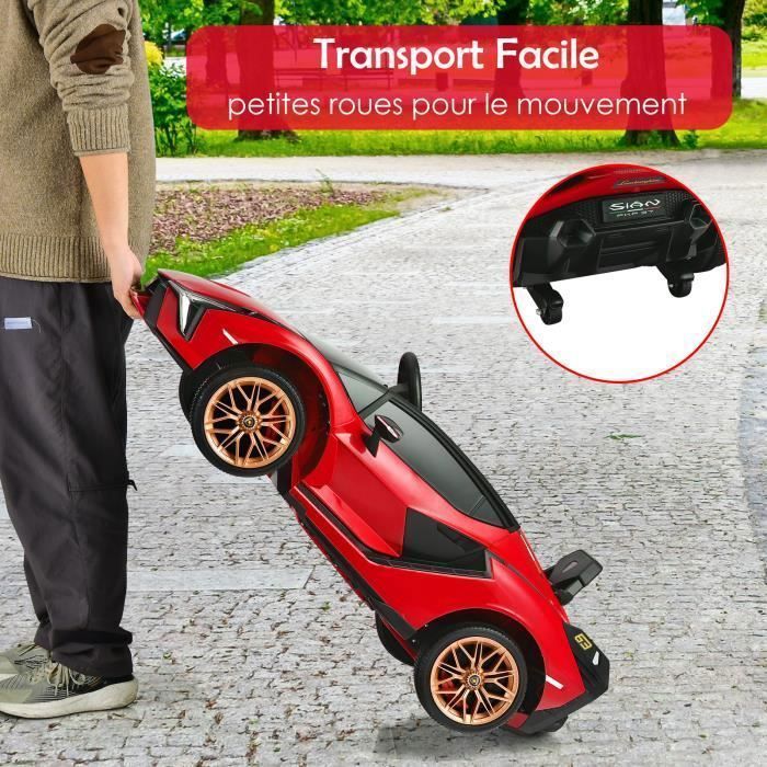 Lamborghini Sian 12V/4.5Ah Electric Ride-On Car for Children Ages 3-8, 2.4G Remote Control, 2 Motors, MP3, USB, TF Card, Radio, Storytelling, Red