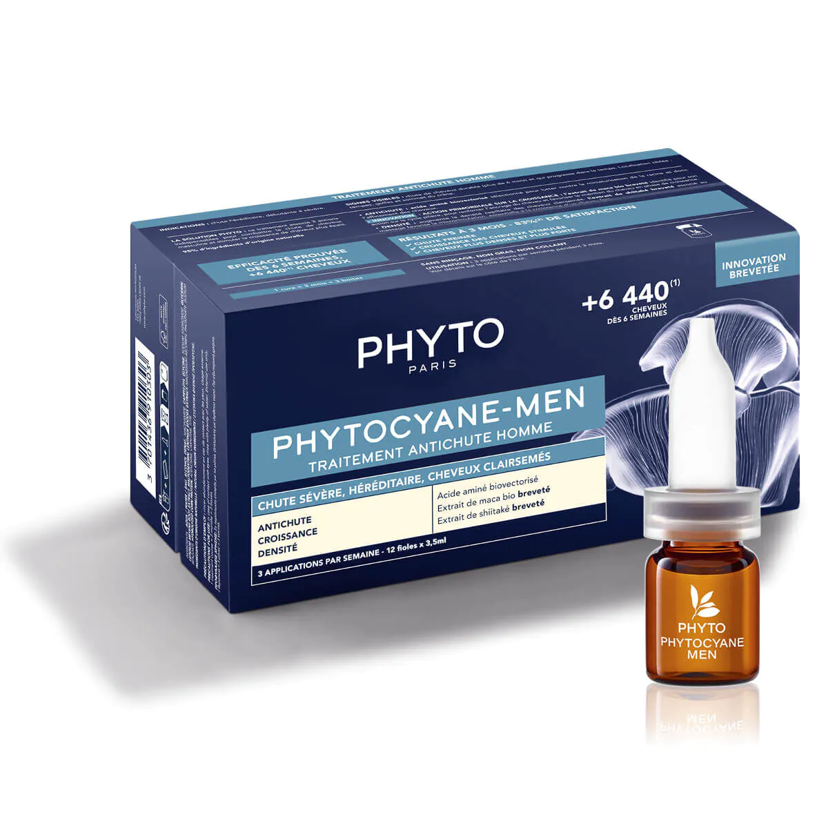 Phyto Phytocyane Kuracja przeciw wypadniu włosów dla Mężczyzn Postępujące Wypadanie włosów 12X5Ml
