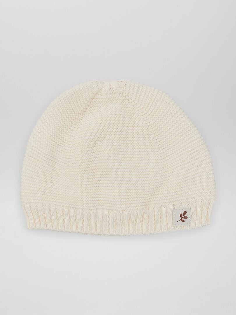 Gorro em ponto jarreteira - BEGE