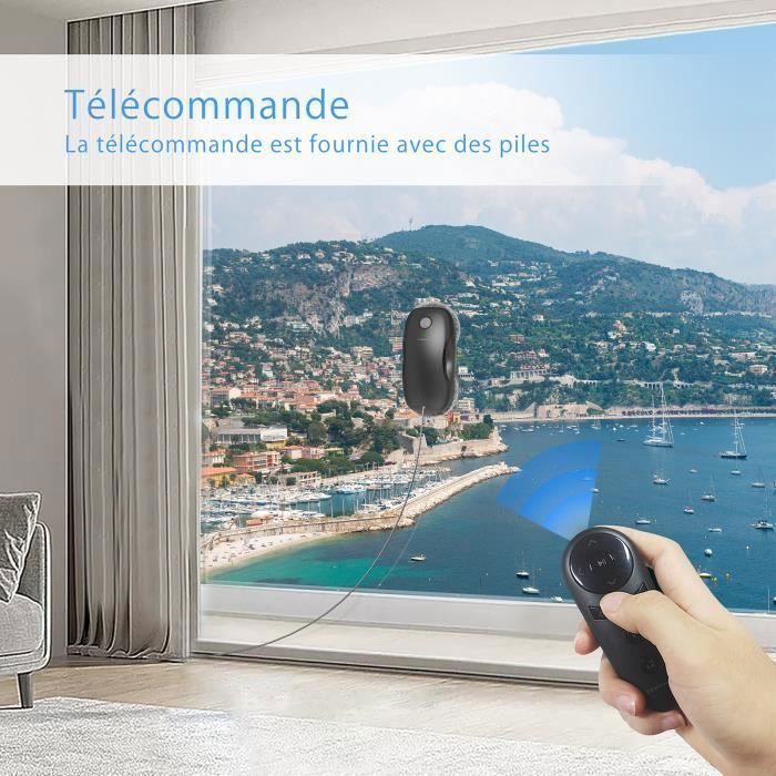 TOSIMA Robot lave-vitres W2 avec fonction de pulvérisation automatique, réservoir de 80 ml, triple système de sécurité
