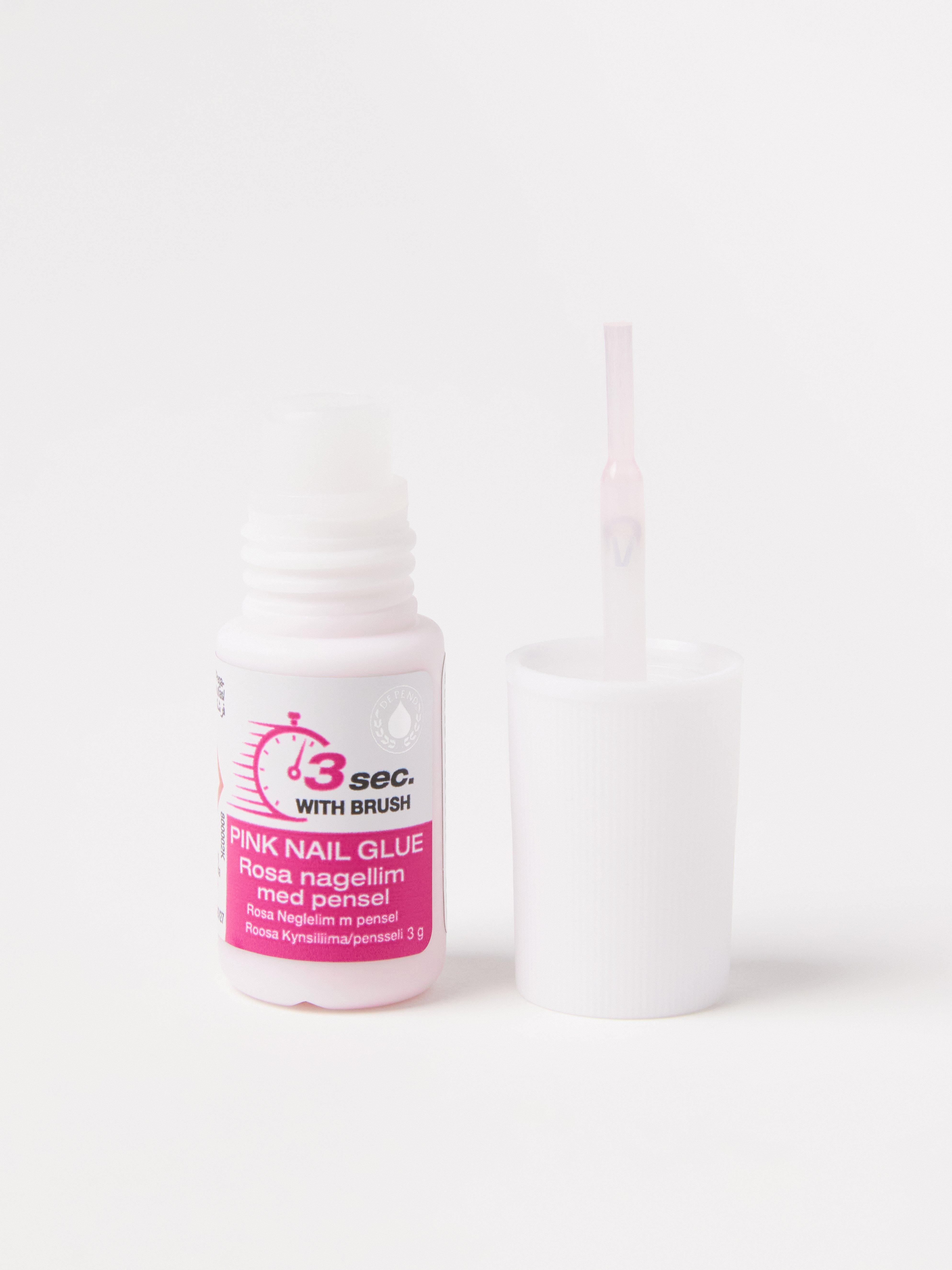 Cola de unha rosa Depend 3 Sec. com pincel, sem cor.