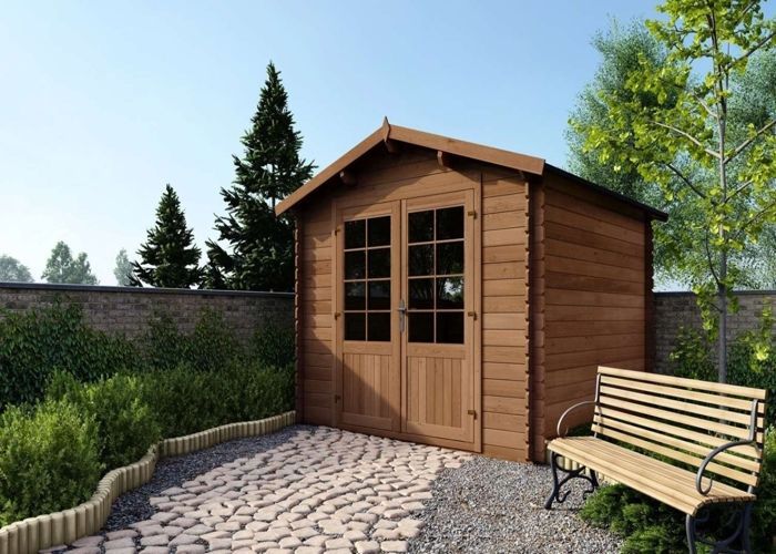 Houten tuinschuur - 9m² - 3x3m - Geïmpregneerd - 28mm dik - Kleur: bruin - DOM427