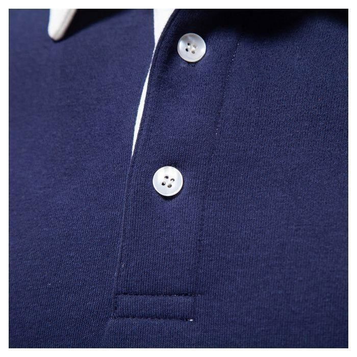 Jersey de manga larga para hombre, informal, de color liso, tejido cómodo, ideal para primavera y otoño - Talla europea - Negro