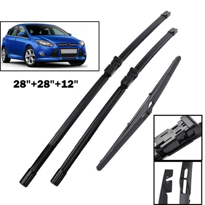 Lot de 3 Balais d'essuie-glace avant + arrière Pour Ford Focus MK3 2011 2012 2013 2014 2015 2016 2017 2018 (Hayon et Break)