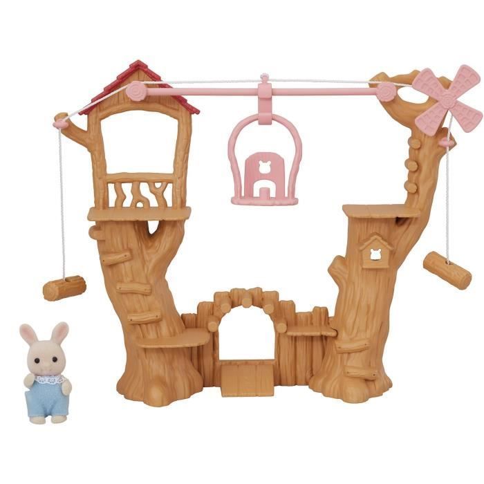 Statuetta in miniatura - SYLVANIAN FAMILIES - Baby Zip Line - Henry il coniglietto color crema - Multicolore