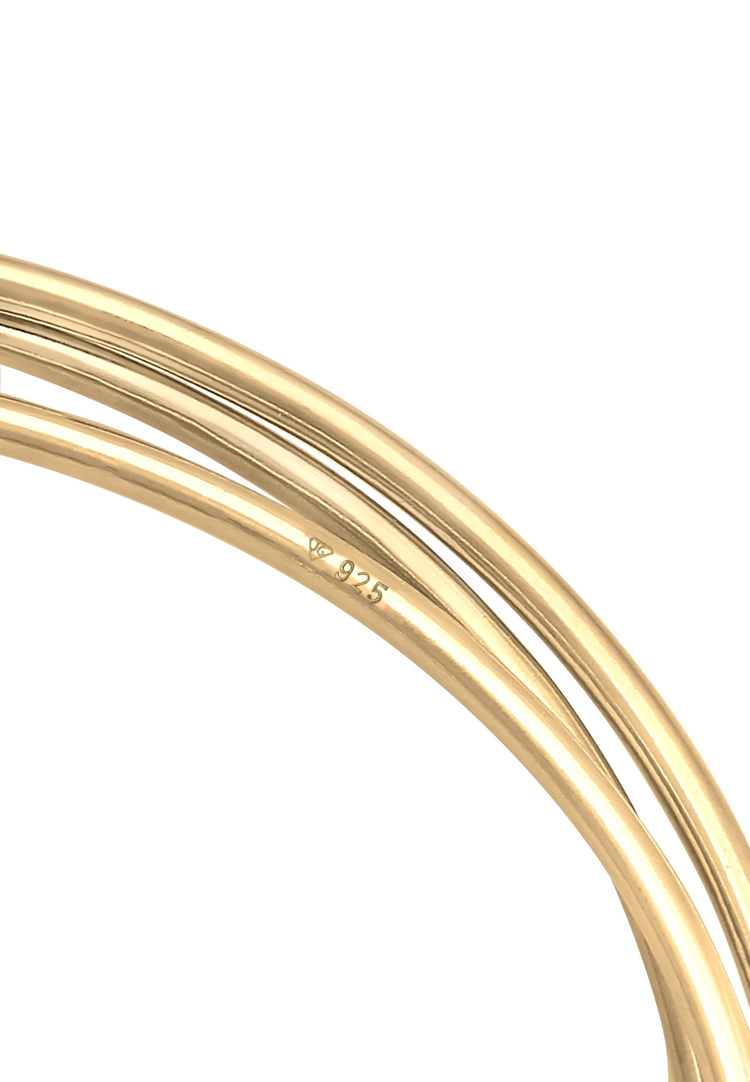 Elli PREMIUM Bracelet pour dames Triple entrelacé classique tricolore en argent sterling 925 plaqué or