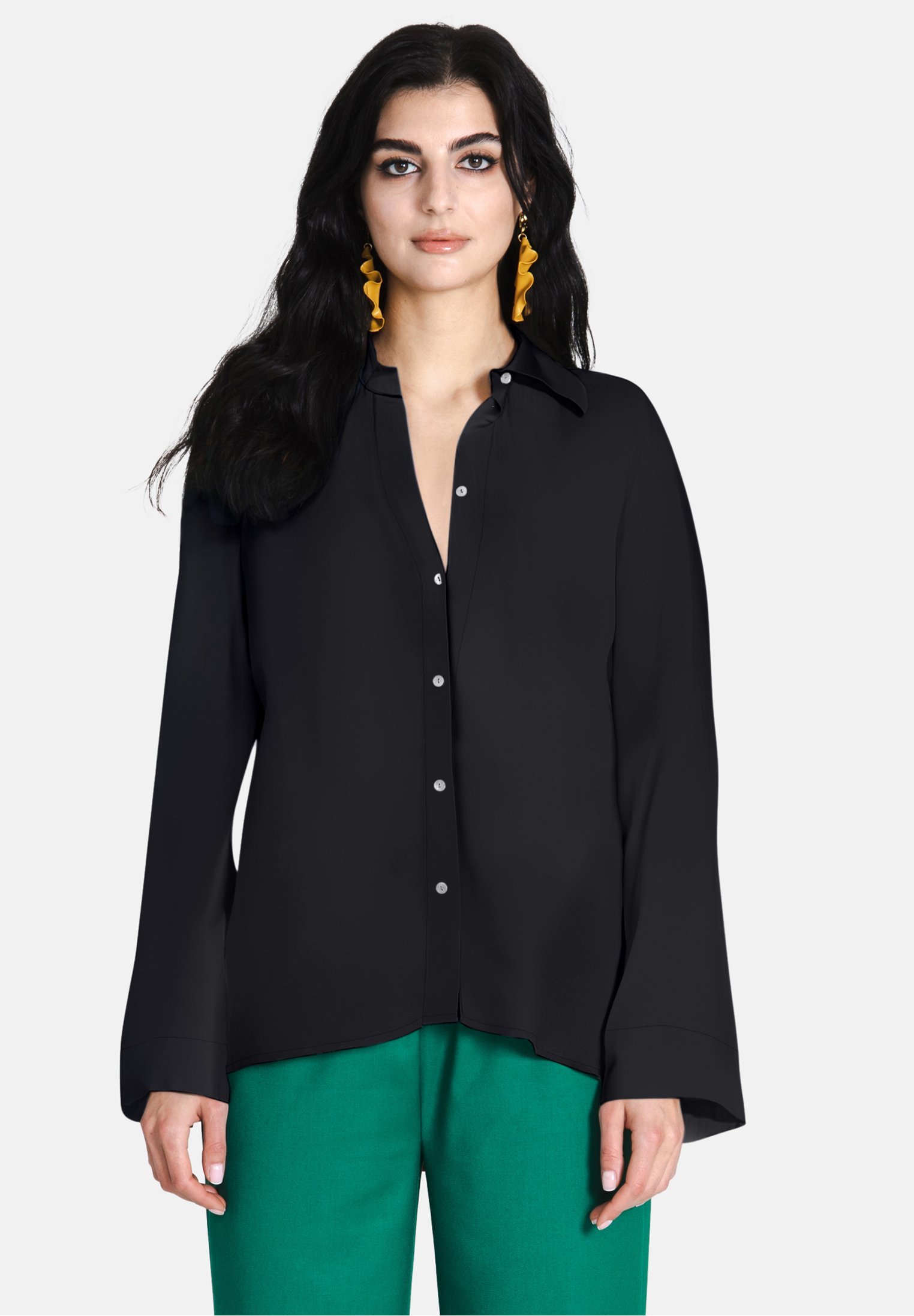 Jascha Stockholm NIEUWE BREDE KNOPEN - Blouse met knoopsluiting - zwart