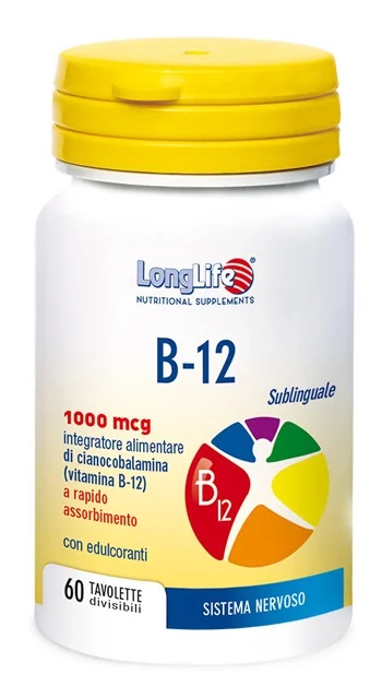 LONG LIFE Longlife B12 1000 mcg 60 sublinguale tabletten Voedingssupplement met vitamine B12