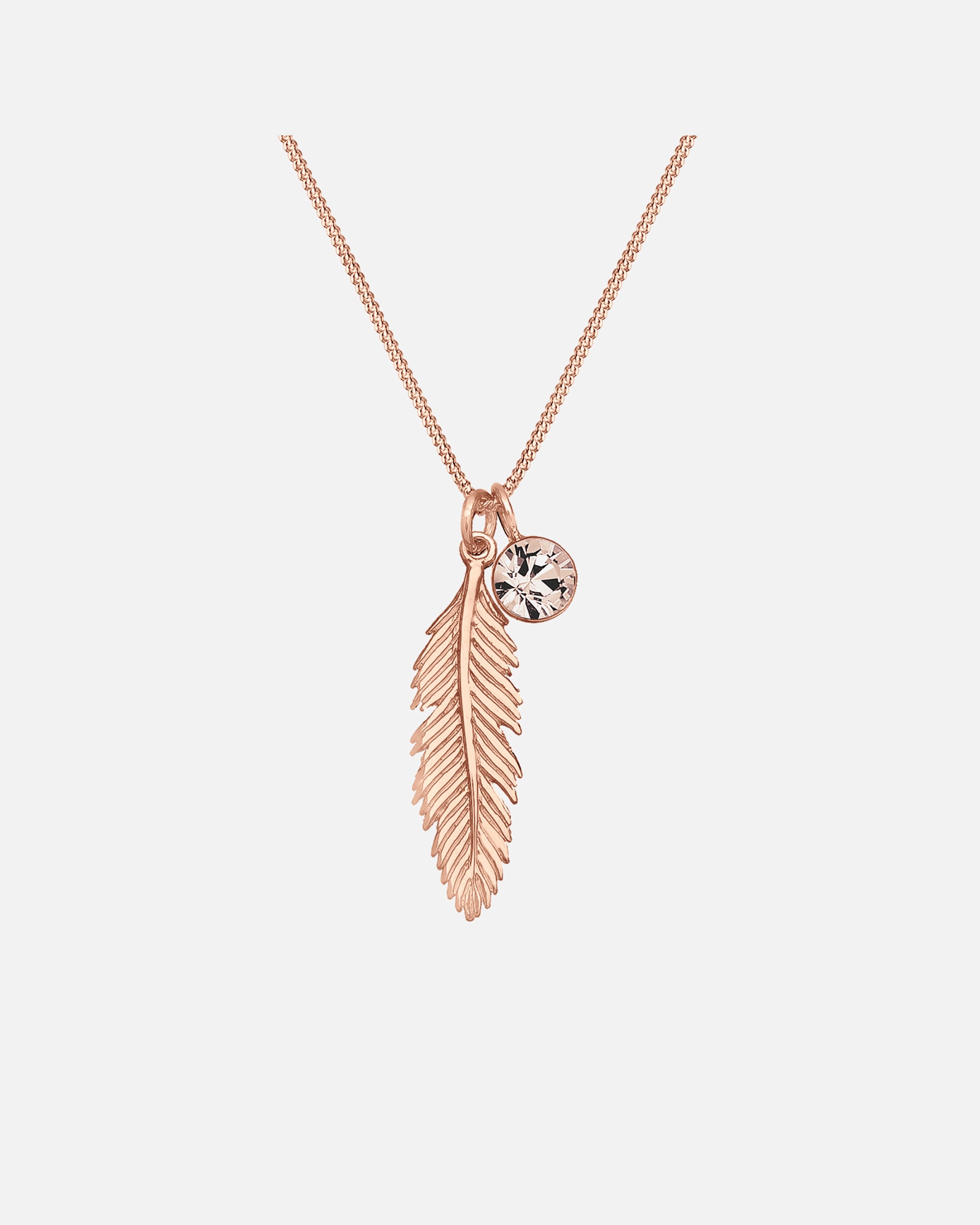 Elli Femmes Pendentif Plume Boho avec Cristal en Argent Sterling 925