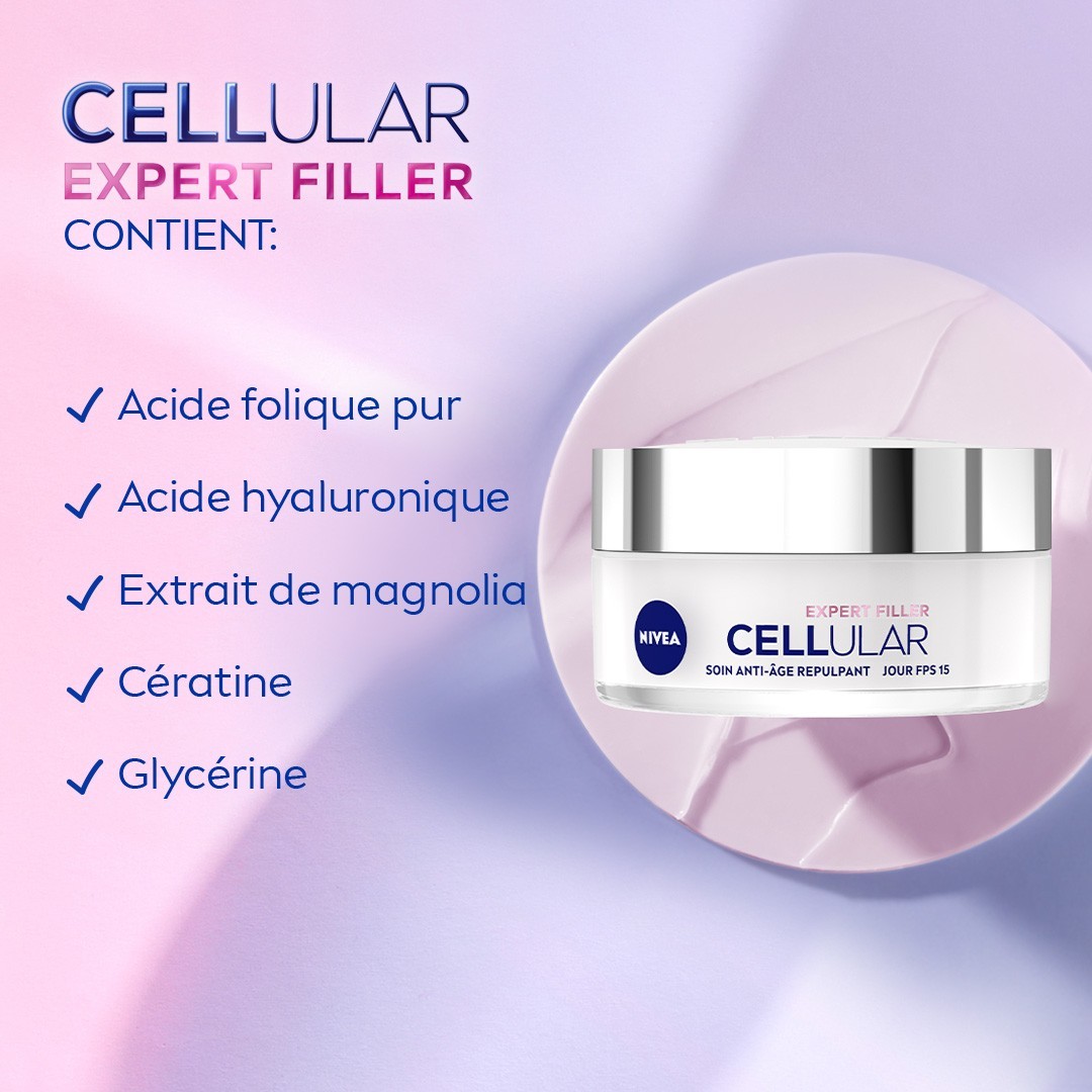 NIVEA Soin de Jour Repulpant anti-rides et anti-âge à l'Acide Hyaluronique et Acide Folique