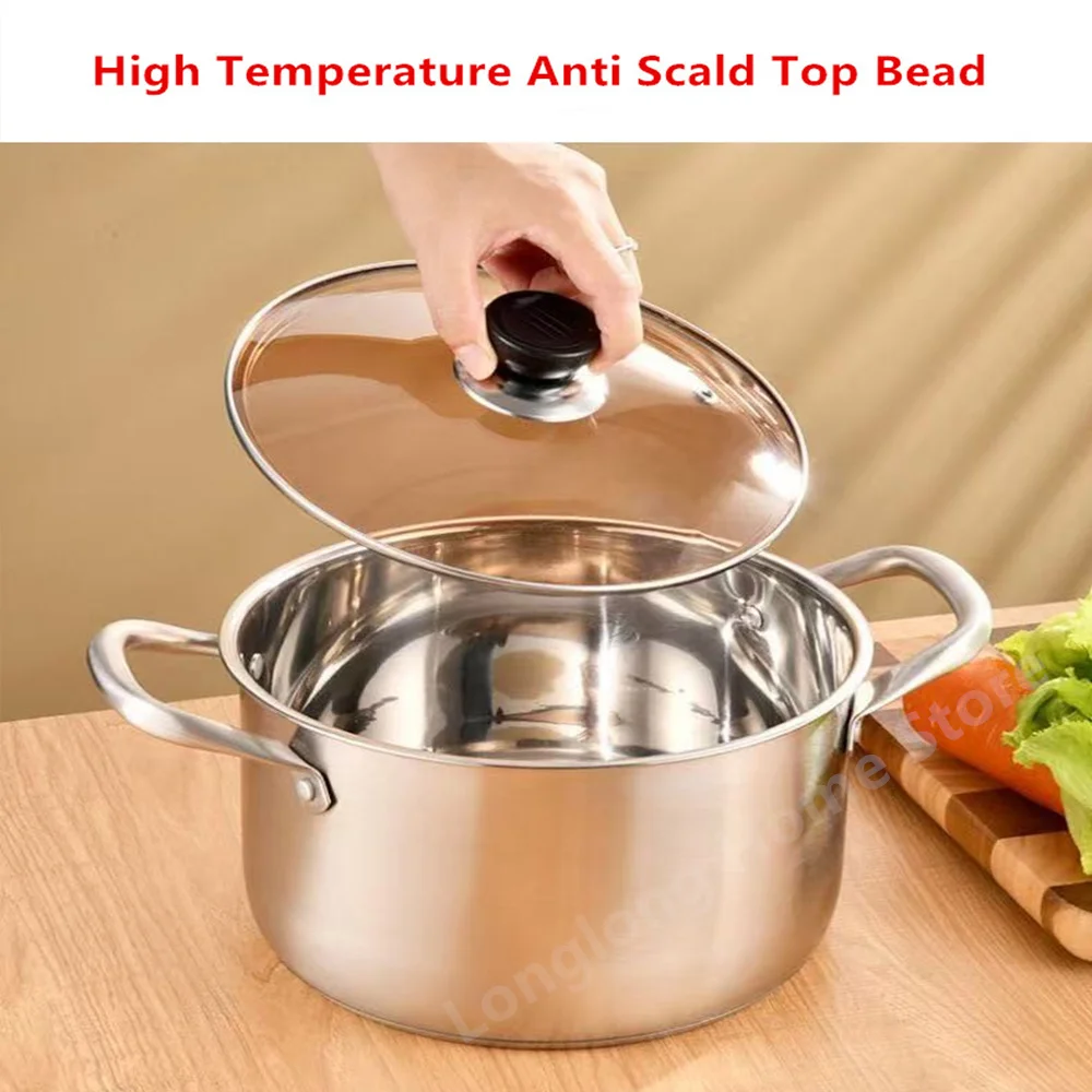 Couvercle en verre couleur thé pour casserole, couvercle de poêle à bordure en acier inoxydable, couvercle rond anti-éclaboussures et incassable pour chef, couvercle en verre polyvalent pour la cuisine domestique