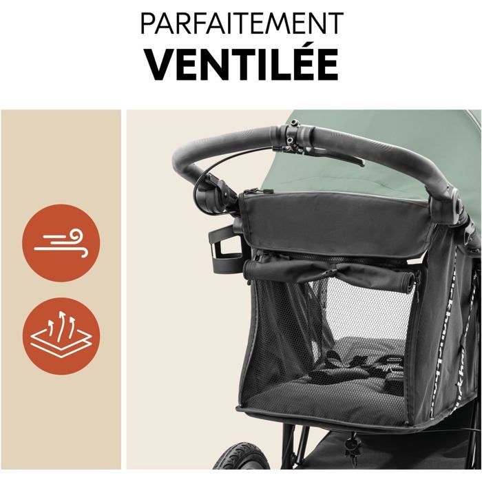 Poussette 3 Roues hauck Runner 3 Jungle Green - Confort et Maniabilité