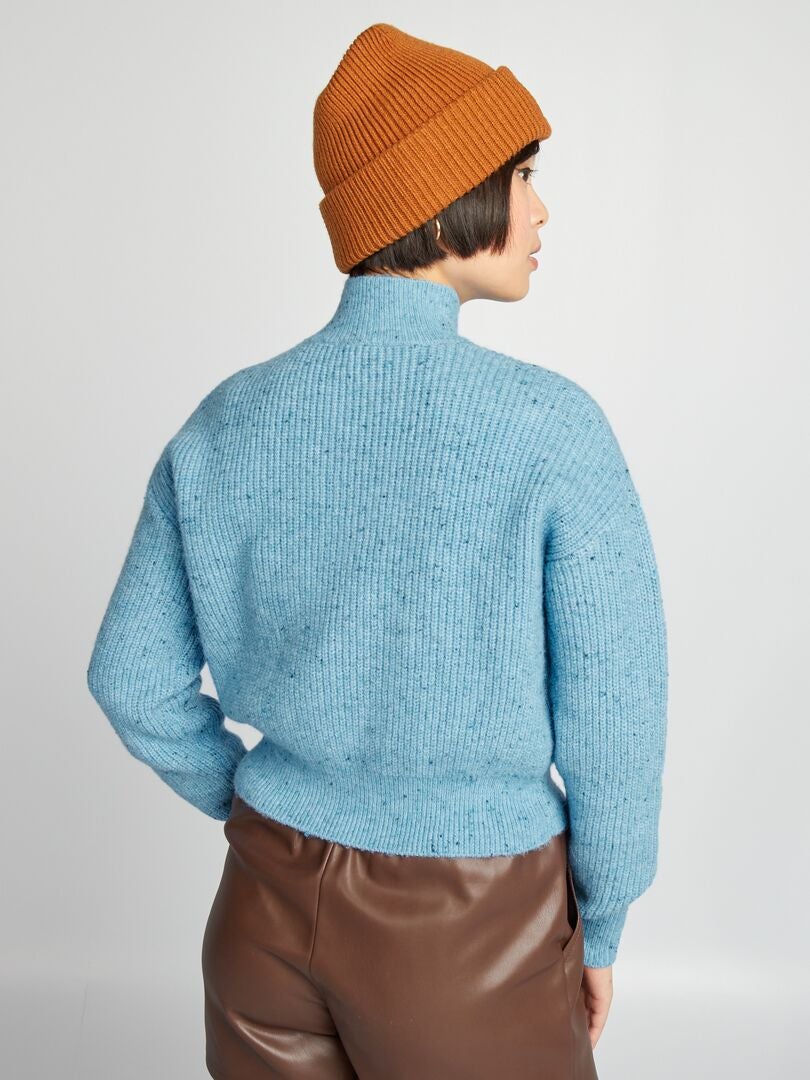 Jersey de punto de cuello alto - AZUL