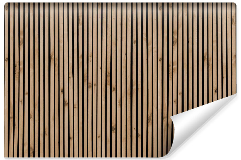 Fototapeta Drewniane LAMELE Na Czarnym Tle 90x60cm