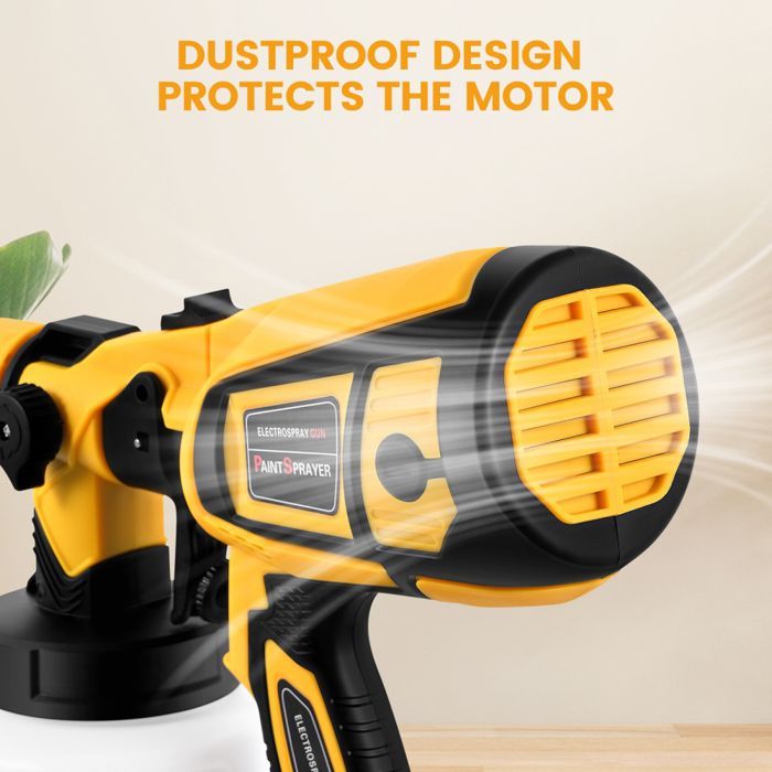 Pistola a spruzzo per verniciatura, pistola a spruzzo elettrica HVLP da 650 W, 4 ugelli in rame e 3 tipi di getto, serbatoio da 1400 ml, per la casa e i mobili.