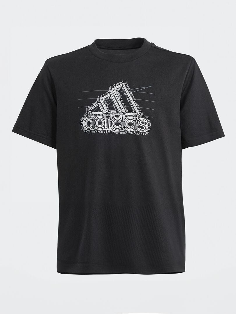 Camiseta 'adidas' com logo - PRETA