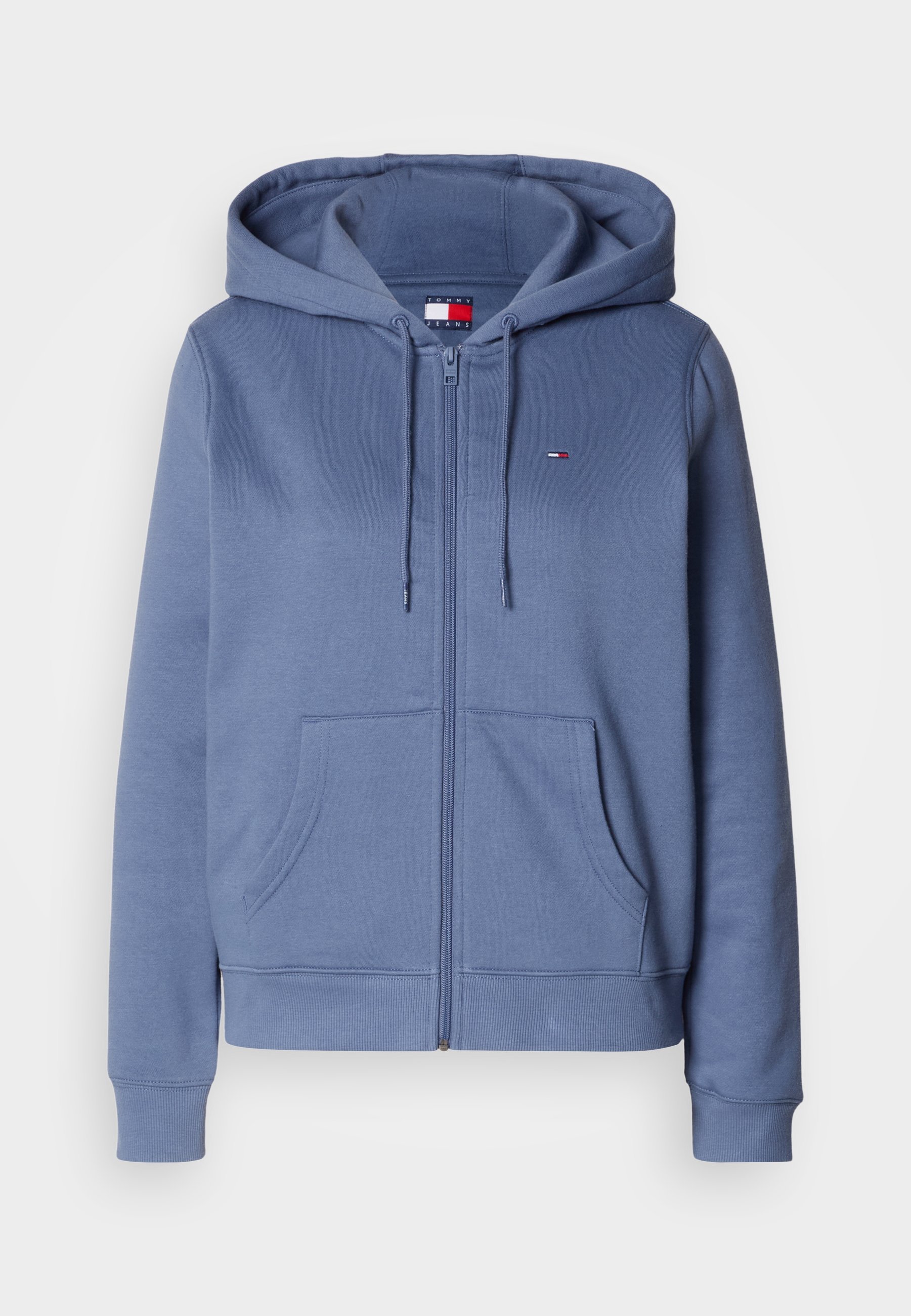Felpa Tommy Jeans FLAG ZIP - con zip - blue moment