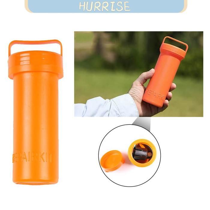 Kit di riparazione Tbest in PVC per gommoni, kit di riparazione con toppe in PVC e colla, accessori (vuoto), arancione