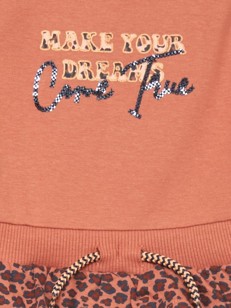 Jurk van bedrukte jersey - ROZE