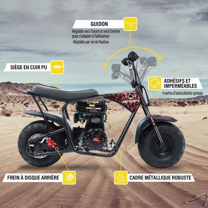 Junior 105cc Dirt Bike – 4-Takt-Motorrad für Jugendliche in Schwarz und Rot – OryxEarth – Ab 13 Jahren – Benzin