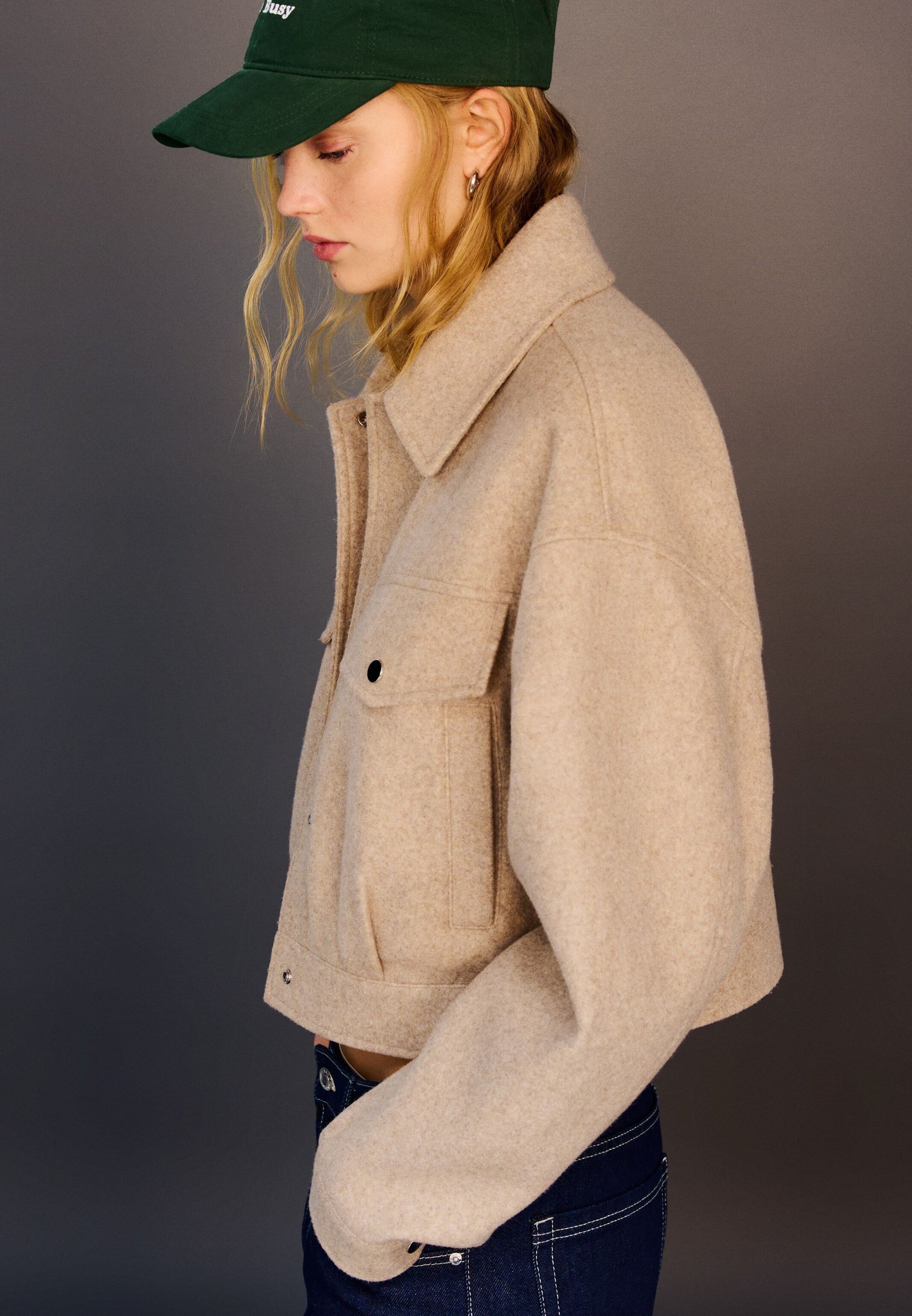 Bershka TRUCKER - Zomerjas - camel