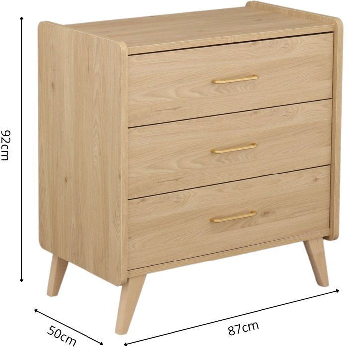 Conjunto de dormitorio infantil Trio: cuna de 120 x 60 cm + cómoda de 3 cajones + armario en roble liso - Arty - SAUTHON