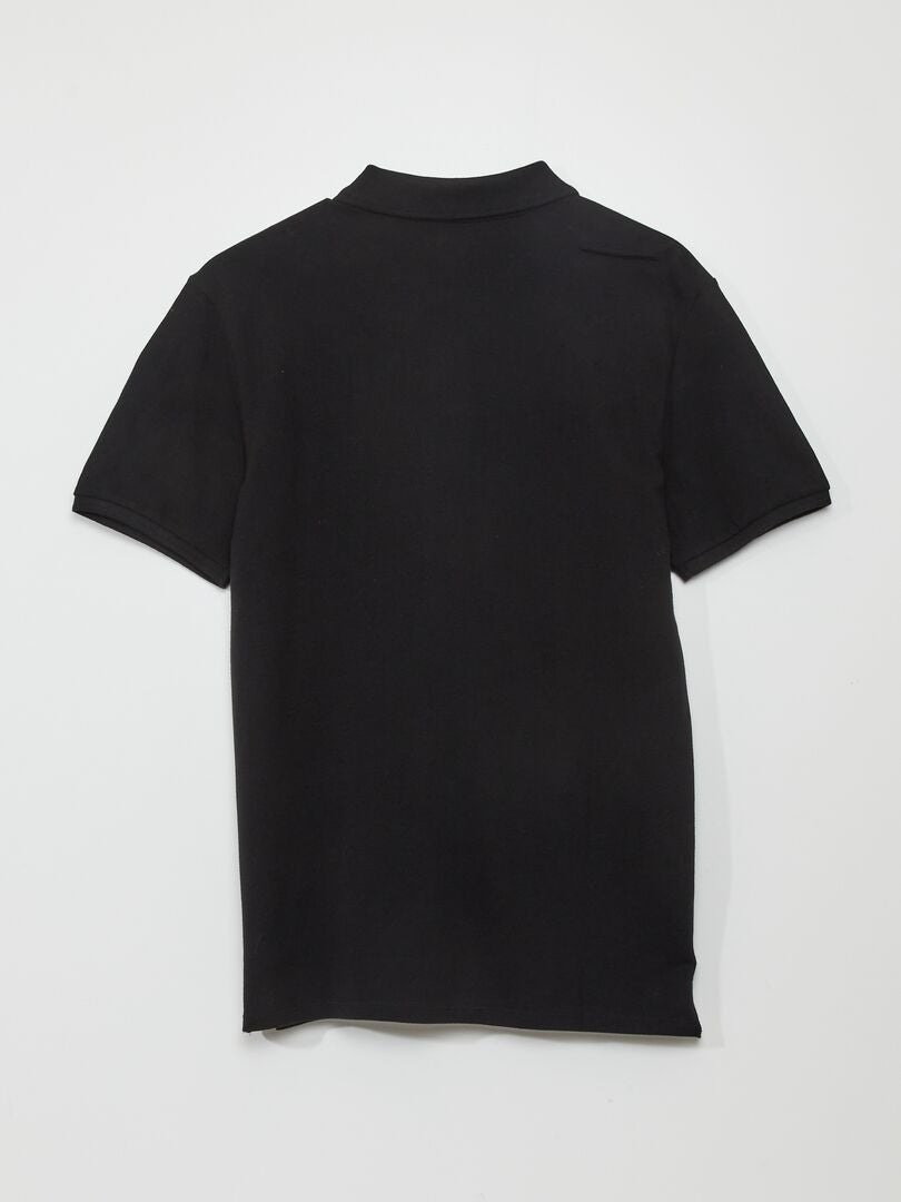 Polo shirt van katoenen piqué - zwart