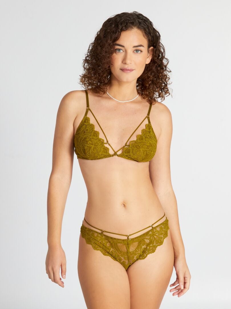 Sutiã Triângulo com Amarração Estampada - VERDE