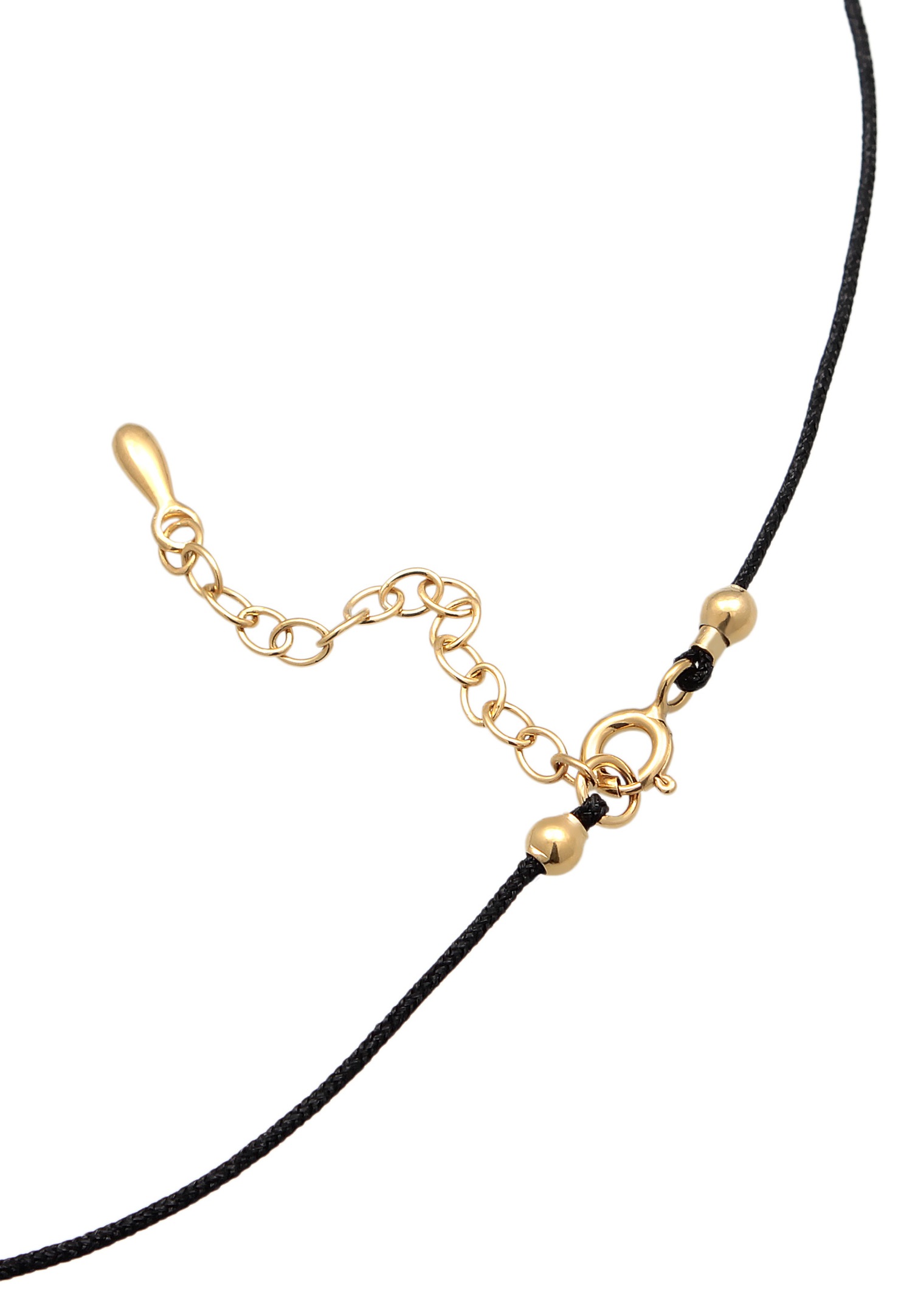 Elli Femmes Choker Evil Eye pendentif avec cristal et textile en argent sterling 925 plaqué or
