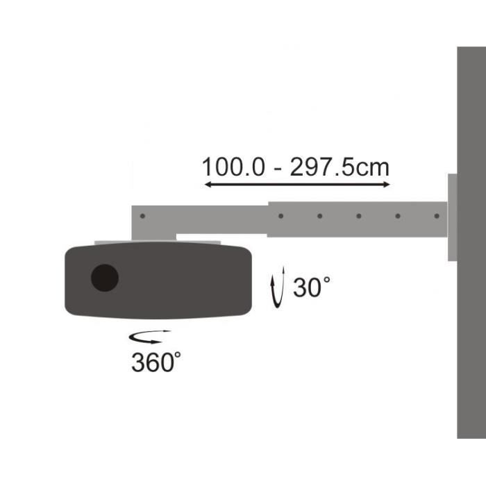 Wall mount for SBOX PM-300 projector - Load capacity 15 kg - Tilt 0-30°