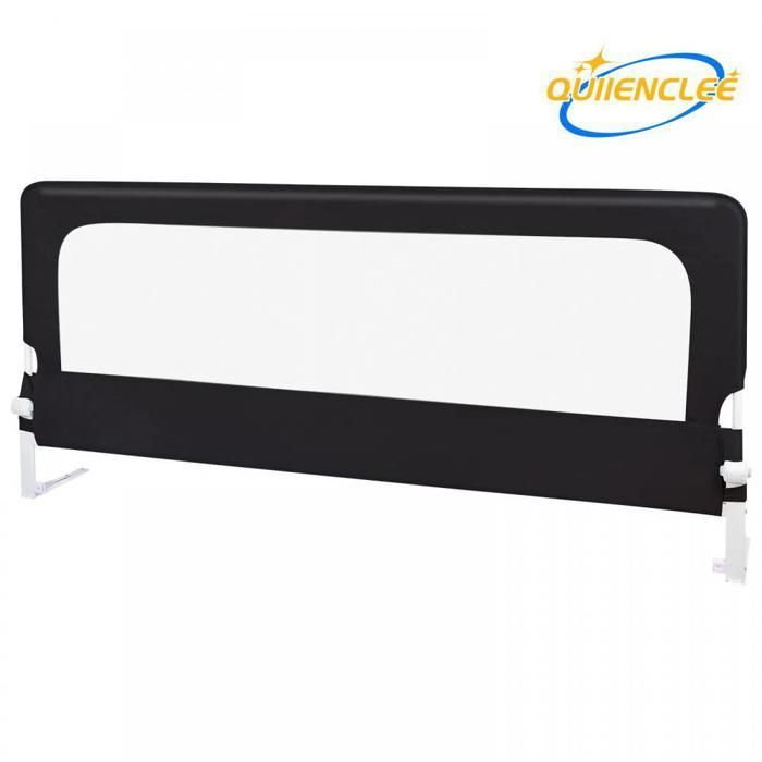 Barrière de lit bébé, QUIIENCLEE, barrière de sécurité en tissu Oxford, noire, sans formaldéhyde, sans odeur
