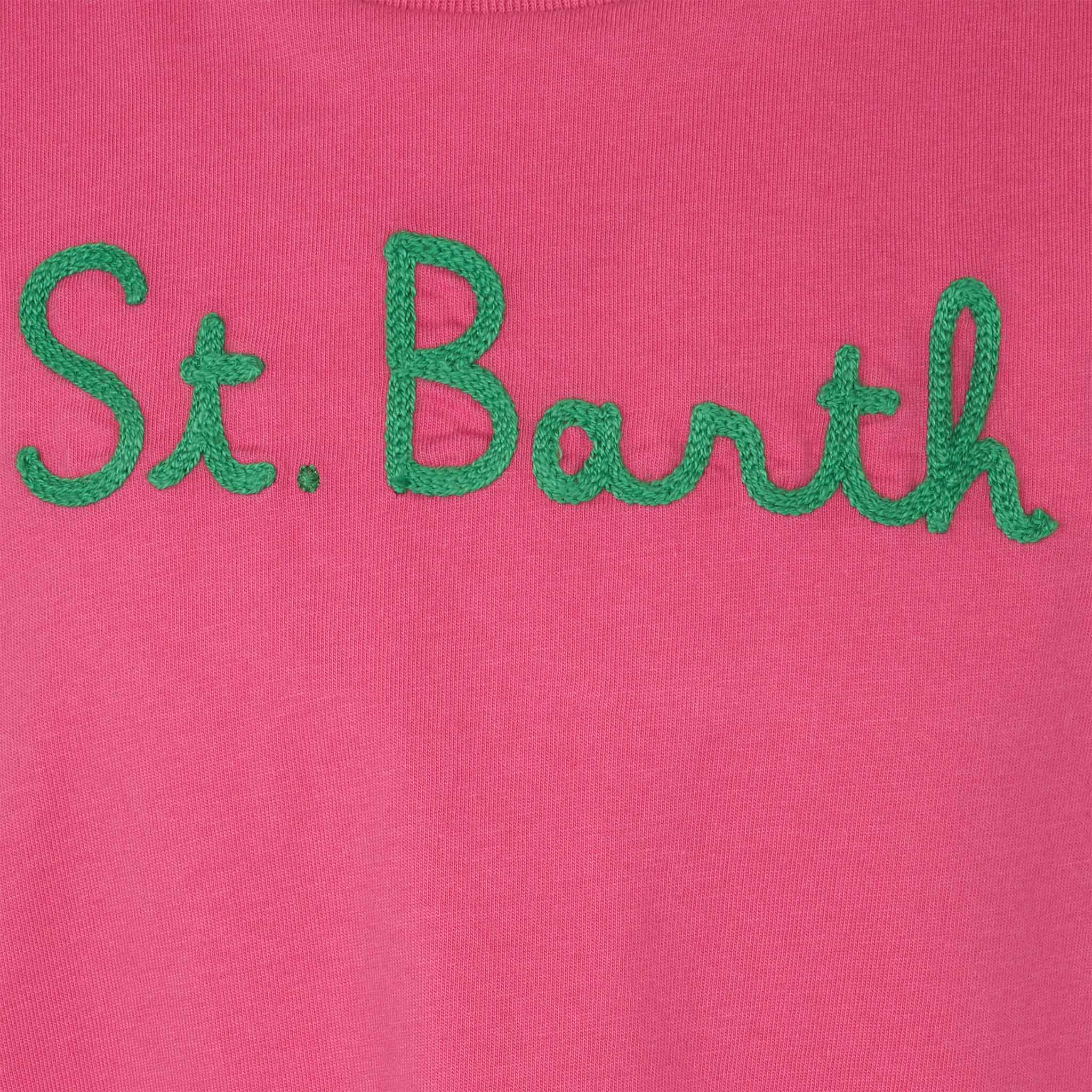 T-shirt en coton pour fille, orné de volants et de broderies.