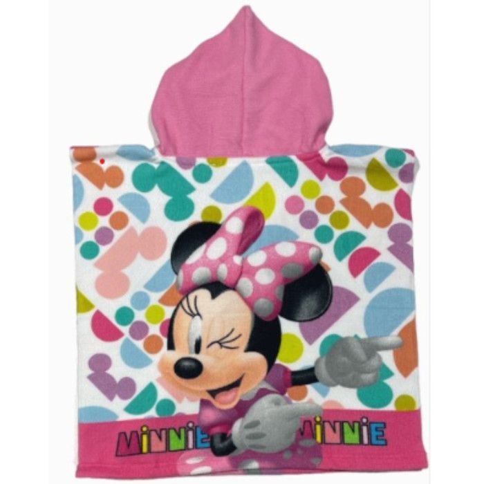 Minnie Mouse Disney Hooded Bath Poncho/Cape - 50 x 100 cm - Colorful - Color: Pink - Size: One Size - Pink